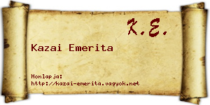 Kazai Emerita névjegykártya
